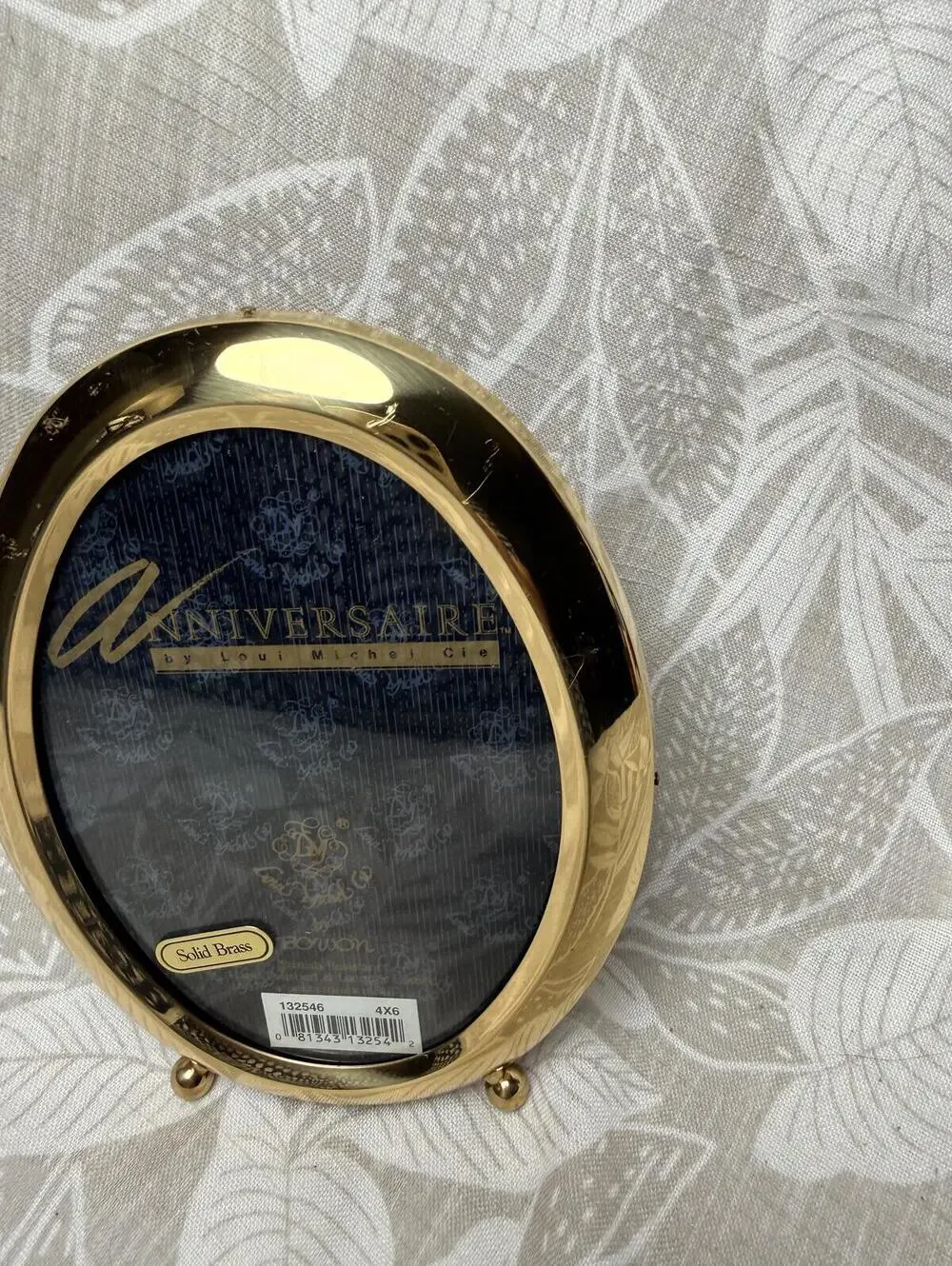 Louis Michel Cie Anniversaire Solid Brass Oval Picture Frame 4x6